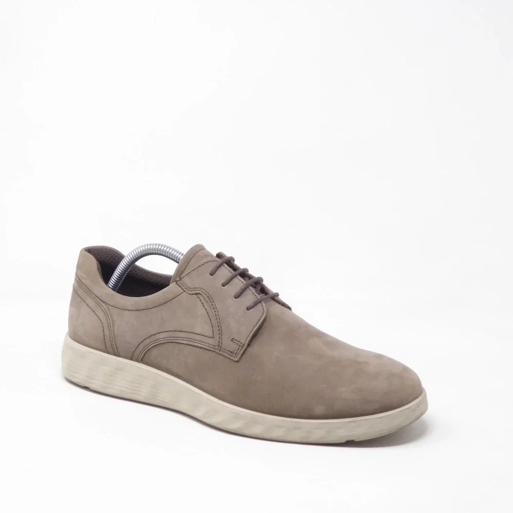 ECCO Mens S-Lite Hybrid Derby Shoes Taupe Leather Lace Up 42 / 8-8.5